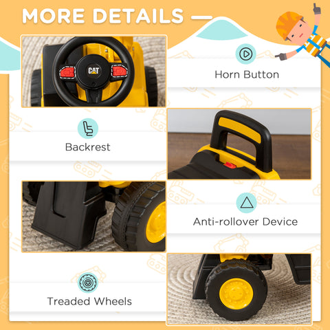 Kids Ride-On Excavator Construction Toy With Manual Shovel