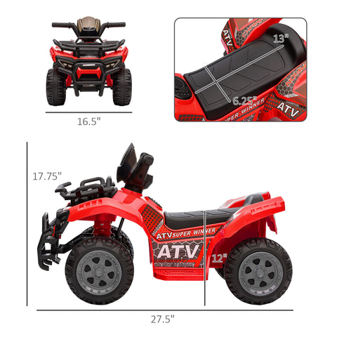 6V Battery Powered Electric ATV Quad Ride-On Toy Car with LED Headlights