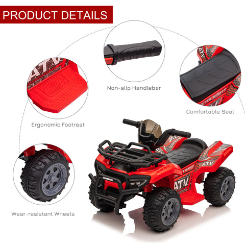 6V Battery Powered Electric ATV Quad Ride-On Toy Car with LED Headlights