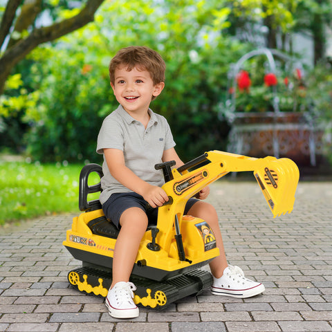 Kids Ride-On Excavator Construction Toy Walker With Storage