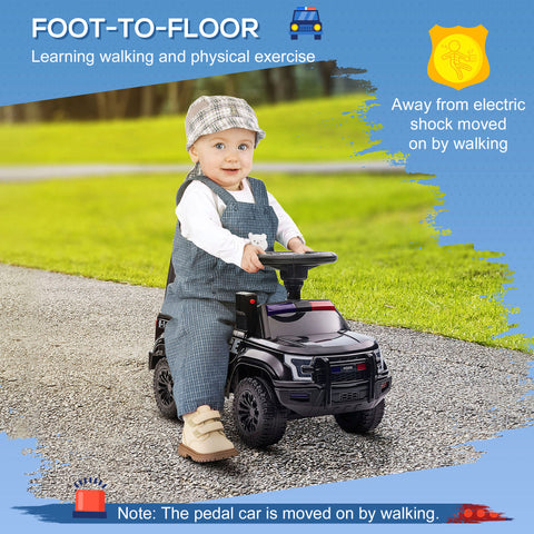 Kids Police Truck Push Ride-On Car with Working PA System