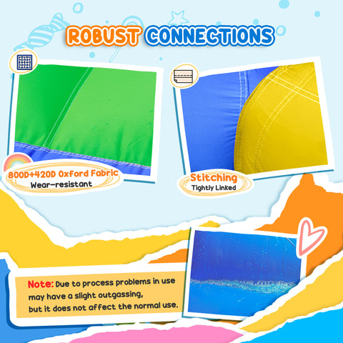 6-in-1 Inflatable Water Slide with Splash Pool and Climbing Wall