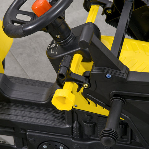 Kids Pedal Ride-on Excavator with Front Loader Digger