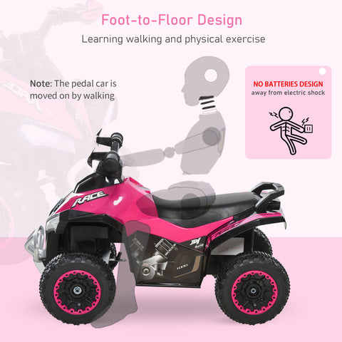 Foot-to-Floor Kids Ride-On Push Car ATV Toy with Music and Lights
