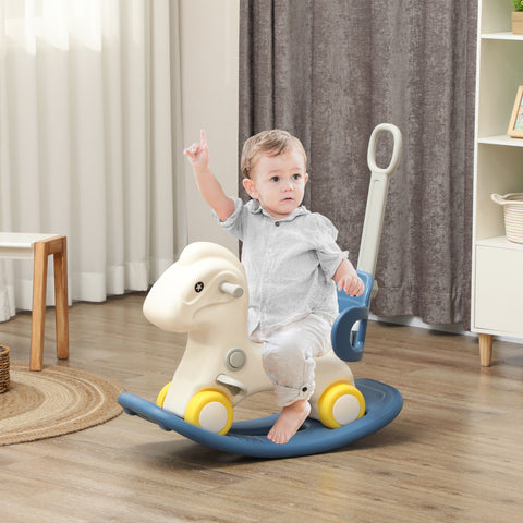 4-in-1 Rocking Horse for Toddlers with Detachable Push Handle