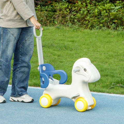 4-in-1 Rocking Horse for Toddlers with Detachable Push Handle
