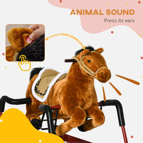 Kids Spring Rocking Horse with Animal Sounds