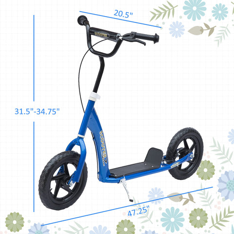 Adjustable Kids Kick Scooter with Big Wheels and Rear Brake