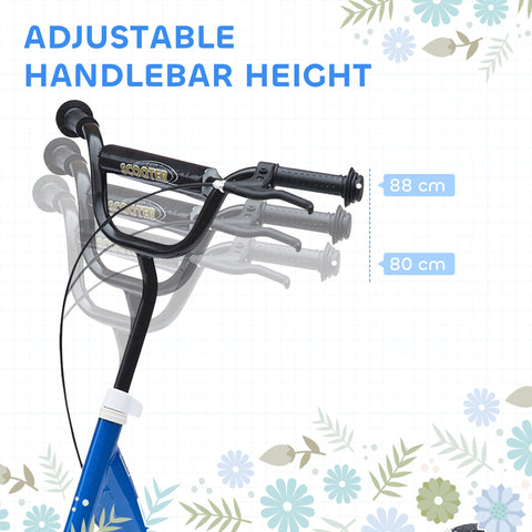 Adjustable Kids Kick Scooter with Big Wheels and Rear Brake