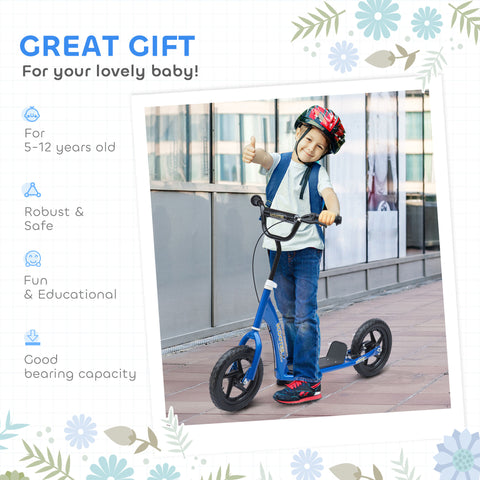 Adjustable Kids Kick Scooter with Big Wheels and Rear Brake