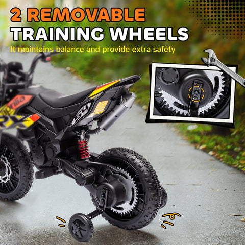 12V Electric Kids Ride-On Motorcycle with Training Wheels