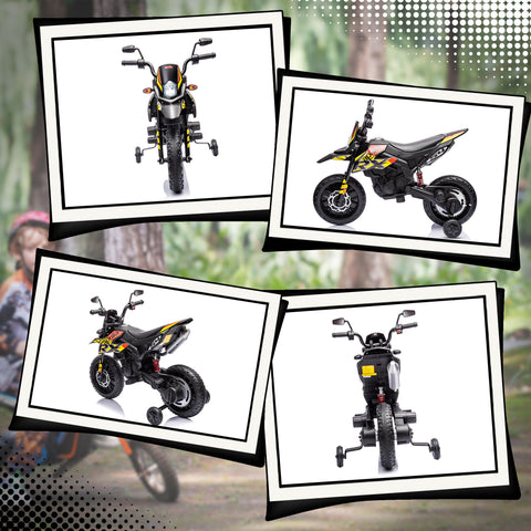 12V Electric Kids Ride-On Motorcycle with Training Wheels