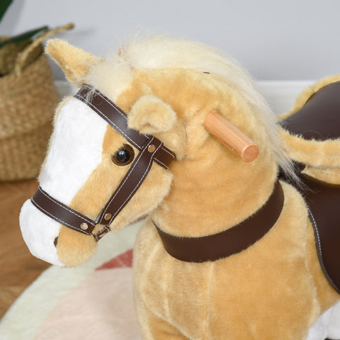 Plush Walking Ride-On Toy Horse for Kids Ages 3-8