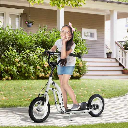 Youth Scooter with Dual Caliper Brakes and 12-Inch Inflatable Wheels