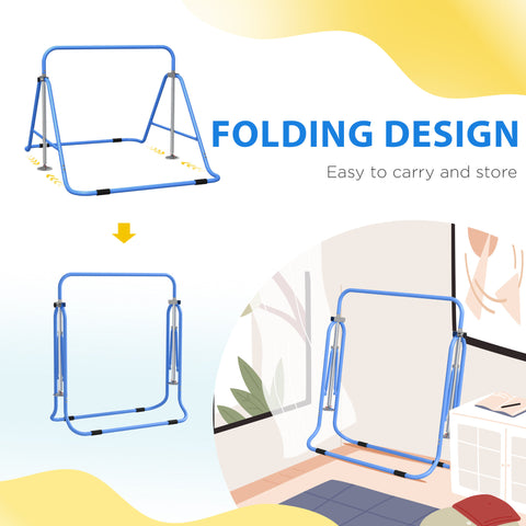 Adjustable Folding Gymnastics Bar for Kids