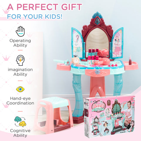 31-Piece Kids Vanity Set with Magic Mirror & Lights