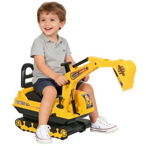 Kids Ride-On Excavator Construction Toy Walker With Storage