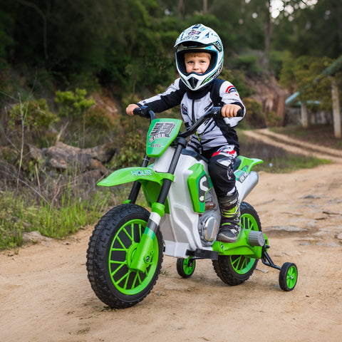 12V Electric Ride-On Motorcycle with Training Wheels