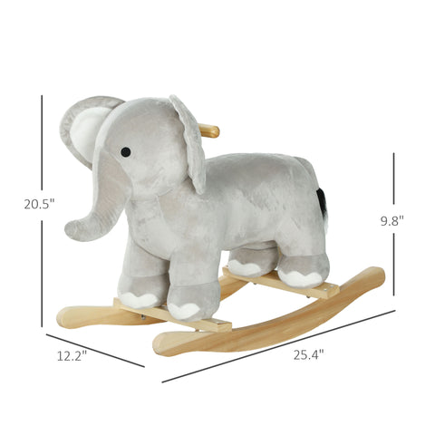 Plush Elephant Rocker Toy with Realistic Sounds