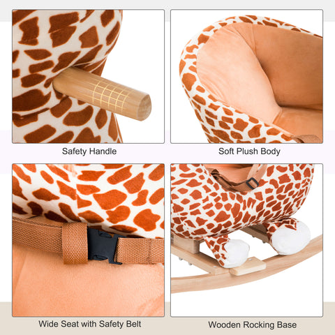 Plush Giraffe Rocking Chair Toy With Sound