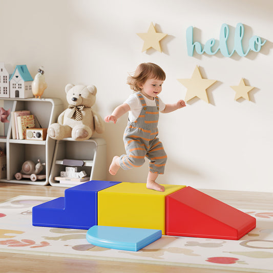 4-Piece Foam Play Set for Toddler Crawling and Sliding