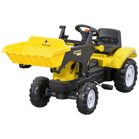 Kids Pedal Ride-on Excavator with Front Loader Digger
