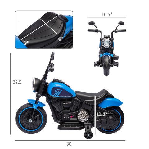 6V Kids Electric Ride-On Motorcycle with Training Wheels