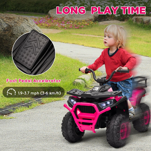 12V Kids Ride-On ATV 4-Wheeler Quad with LED Lights and Music