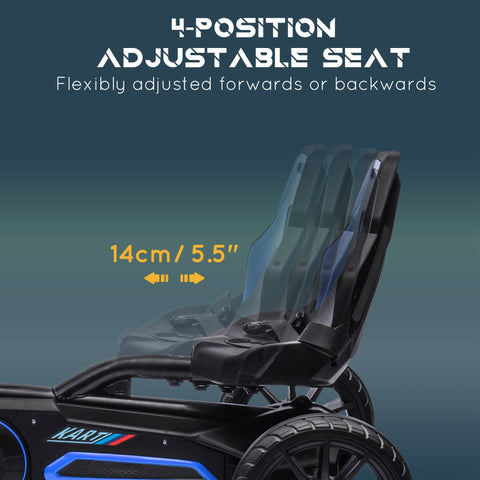 Kids Pedal Go Kart with Adjustable Seat and Swing Axle