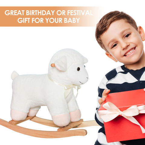 Plush Lamb Rocking Horse Sheep Ride On Rocker for Kids