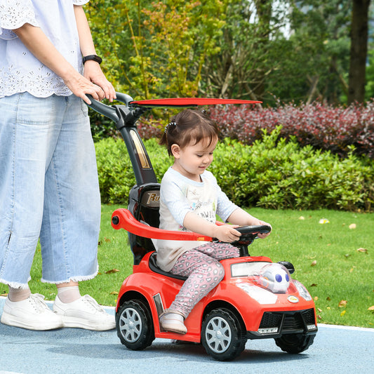 3-in-1 Kids Push and Sliding Car with Canopy