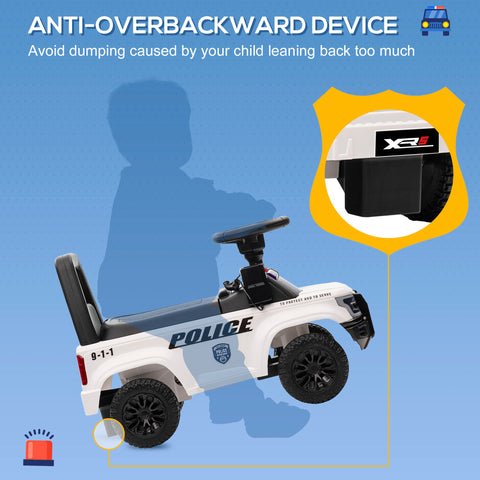 Kids Police Truck Push Ride-On Car with Working PA System