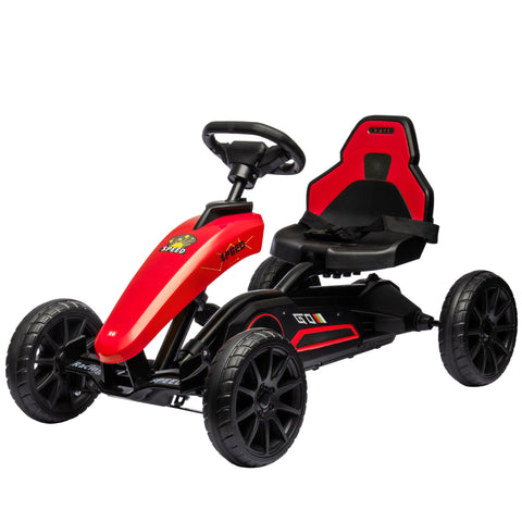 Kids Pedal Go Kart with Swing Axle and Shock-Absorbing Wheels