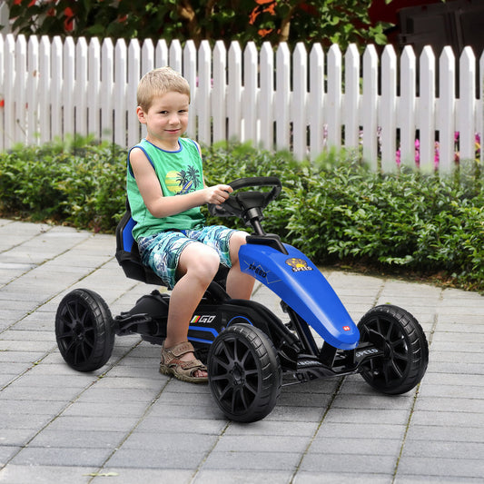 Kids Pedal Go Kart with Swing Axle and Shock-Absorbing Wheels