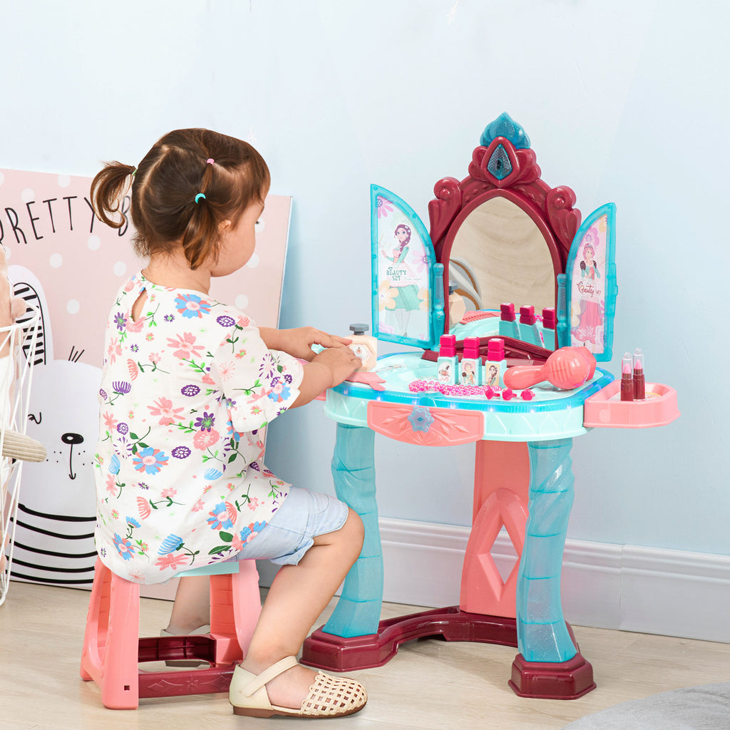 31-Piece Kids Vanity Set with Magic Mirror & Lights