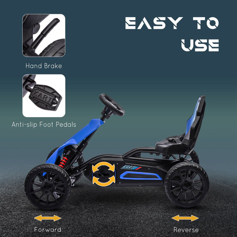 Kids Pedal Go Kart with Adjustable Seat and Swing Axle