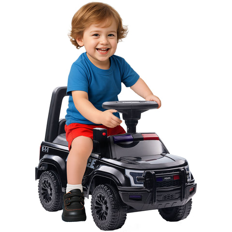 Kids Police Truck Push Ride-On Car with Working PA System