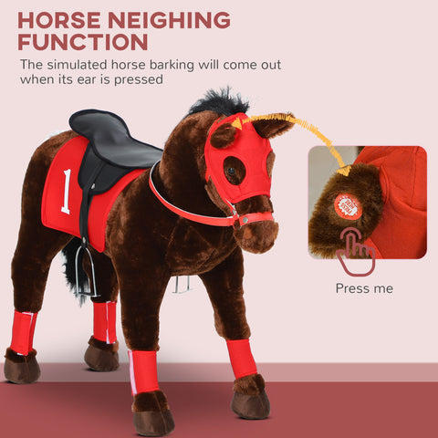 Kids Ride-on Horse Toy with Neighing Sound and Stirrups