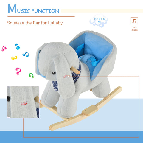 Kids Plush Bunny Rocking Horse Toy with Music