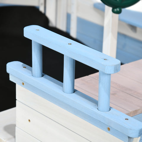 Pirate Ship Wooden Kids Sandbox with Canopy and Bench