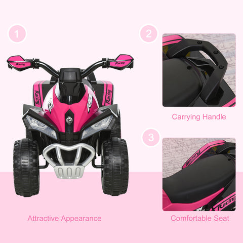 Foot-to-Floor Kids Ride-On Push Car ATV Toy with Music and Lights