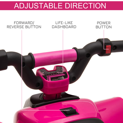 6V Kids ATV 4-Wheeler Ride-On Electric Quad Vehicle Pink