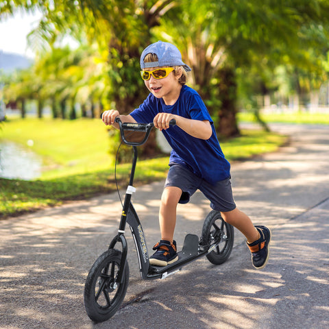 Kids Kick Scooter with Adjustable Handlebars and Rear Brake