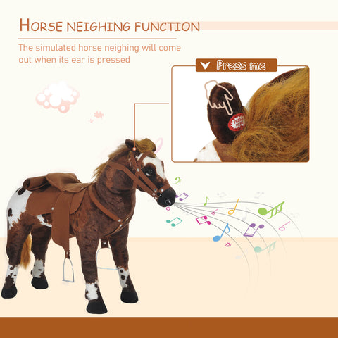 Plush Sound-Making Ride-On Horse Toy for Toddlers