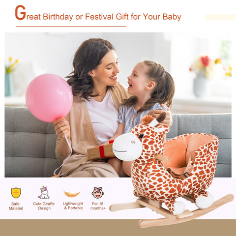 Plush Giraffe Rocking Chair Toy With Sound