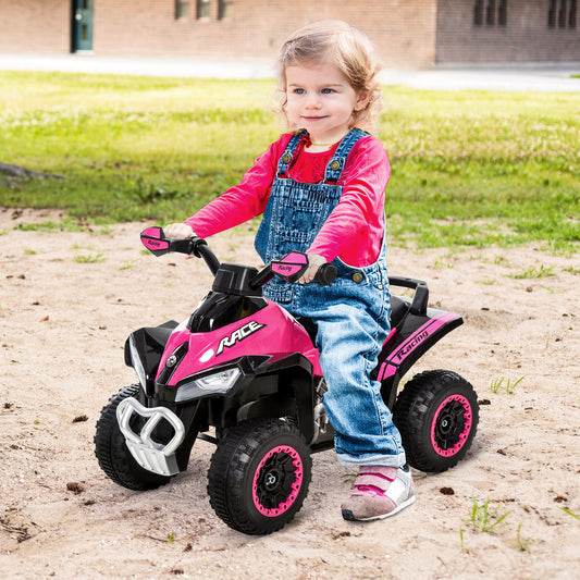 Foot-to-Floor Kids Ride-On Push Car ATV Toy with Music and Lights