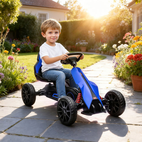 Kids Pedal Go Kart with Adjustable Seat and Swing Axle