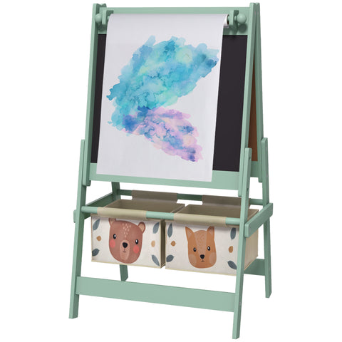 3-in-1 Kids Art Easel with Blackboard, Whiteboard and Storage