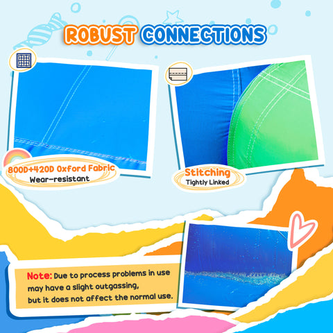 6-in-1 Inflatable Bounce House with Water Slide and Splash Pool