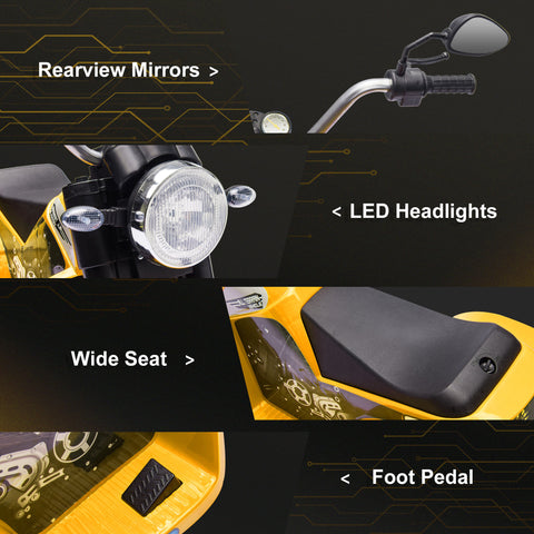 6V Battery Powered 3-Wheel Electric Ride-On Motorcycle for Kids